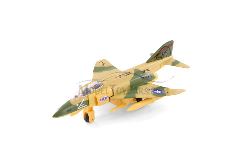 X Force Commander F-4 Phantom USS Midway Jet, Green w/Yellow - Showcasts 51310 - 7 Inch Scale Plane
