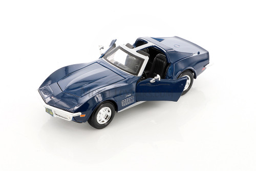 1970 Chevy Corvette T-Top, Blue - Showcasts 37202 - 1/24 Scale Diecast Model Toy Car (1 Car, No Box)