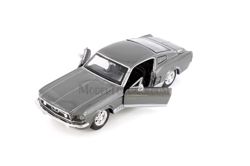1967 Ford Mustang GT-500 Hard Top, Gray - Showcasts 37260 - 1/24 Scale Diecast Model Toy Car (1 Car, No Box)
