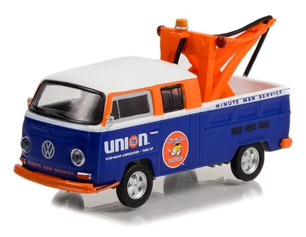 1969 Volkswagen Double Cab Pickup w/ Tow Hook, Blue - Greenlight 36060B - 1/64 scale Diecast Car