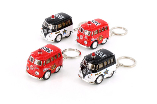 Volkswagen Little Van Keychain Police/Firefighter, Asstd - 2002DPRK - 2" Scale Set of 12 Model Cars