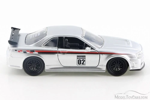 2002  Nissan Skyline GT-R Hard Top, Silver - Jada 99140 - 1/32 Scale Diecast Model Toy Car