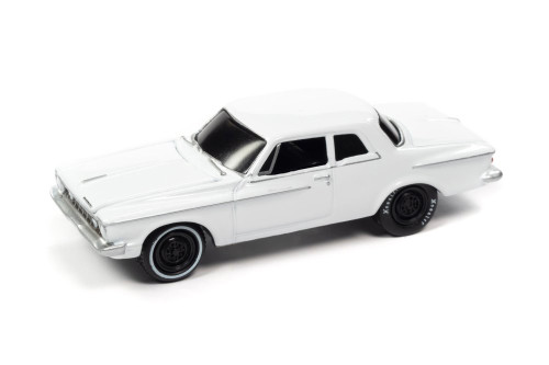 1962 Plymouth Savoy Max Wedge, White - Johnny Lightning JLSP248/24B - 1/64 Scale Diecast Car