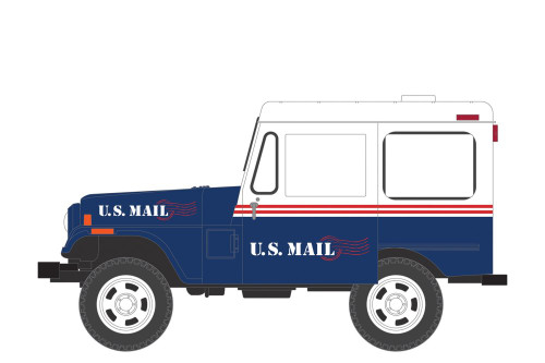 US Mail 1971 Jeep DJ-5, Blue - Greenlight 37150C/48 - 1/64 Scale Diecast Model Toy Car