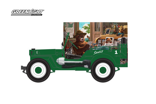 1945 Willys MB Jeep, Green - Greenlight 38040A/48 - 1/64 Scale Diecast Model Toy Car