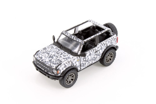 2022 Ford Bronco Camo Edition Open Top, White - Kinsmart 5445DA - 1/34 Scale Diecast Model Toy Car