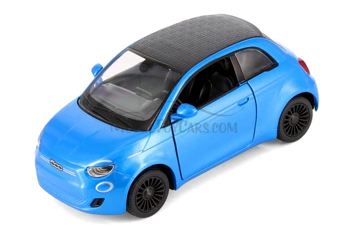 Fiat 500e, Blue - Kinsmart 5440D - 1/28 Scale Diecast Model Toy Car