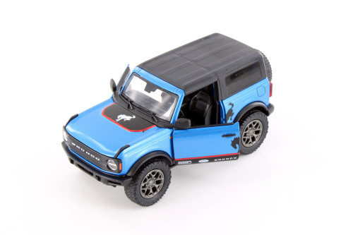 2022 Ford Bronco Hardtop Livery Edition, Blue - Kinsmart 5438DFB - 1/34 Scale Diecast Car