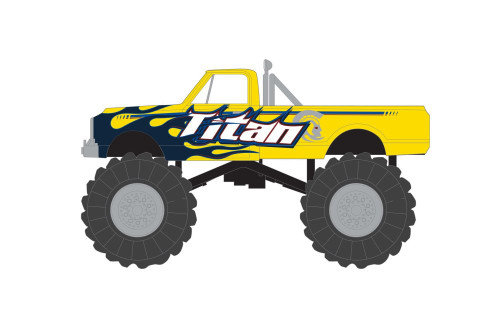 1972 Chevy C-10 Monster Truck, Titan - Greenlight 49110A/48 - 1/64 Scale Diecast Model Toy Car