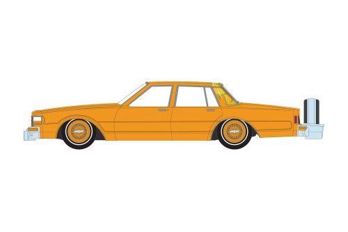 1990 Chevy Caprice Classic Lowrider, Orange - Greenlight 63030F/48 - 1/64 Scale Diecast Car