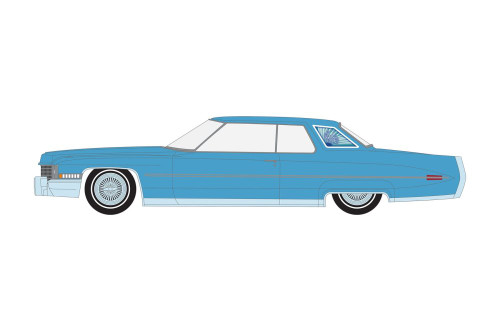 1972 Cadillac Coupe deVille Lowrider, Light Blue - Greenlight 63030E/48 - 1/64 Scale Diecast Car