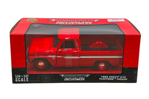 1966 Chevy C10 Fleetside Pickup, Red - Showcasts 77355R - 1/24 Scale Diecast Model Toy Car