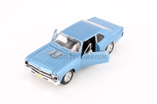 1970 Chevy Nova SS Hardtop, Blue - Showcasts 38262BU - 1/24 Scale Diecast Model Toy Car