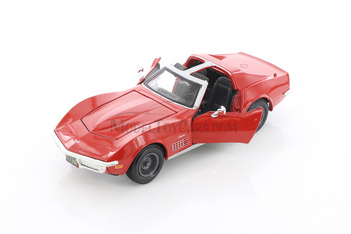 1970 Chevy Corvette T-Top, Red - Showcasts 37202/2 - 1/24 Scale Diecast Model Toy Car (1 Car, No Box)