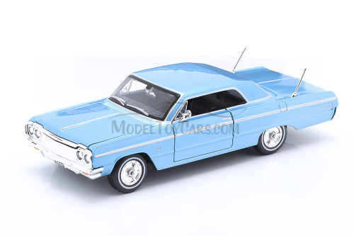 Box of 4 1964 Chevy Impala SS Hardtop, Blue - Showcasts 37908 - 1/24 Scale Diecast Model Toy Car