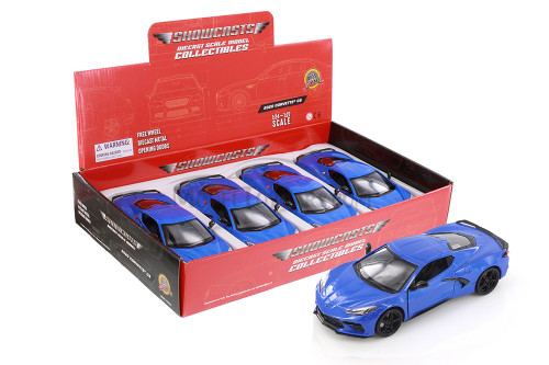 2020 Chevy® Corvette® C8 Stingray Hardtop, Blue - Showcasts® 71360D - 1/24 Scale Diecast Model Toy Car (1 Car, No Box)