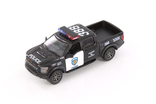 2022 Ford F-50 Raptor Pickup Truck - Police Edition, Black - Kinsmart 3001DP/2 - 1/78 Scale Car