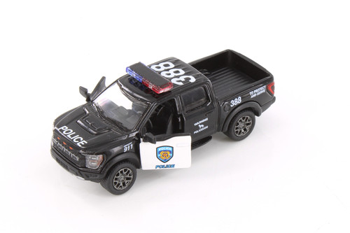 2022 Ford F-50 Raptor Pickup Truck - Police Edition, Black - Kinsmart 3001DP/2 - 1/78 Scale Car