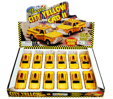 Box of 12 Chicago Taxi Cab, Yellow - Showcasts 9589CG - 4.5" Scale Diecast Model Toy Cars
