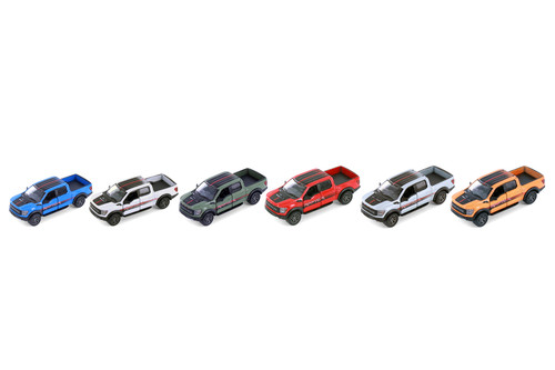 Box of 12 2022 Ford F-150 Raptor Pickup Truck, Asstd - Kinsmart 3001DF - 1/78 Scale Diecast Cars