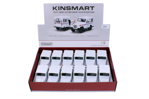 Box of 12 Kinsmart 1971 Jeep DJ-5B USPS Diecast Car Set - 1/26 scale Diecast Model Cars