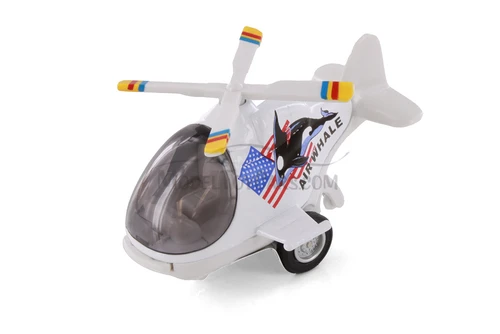 Air Whale Helicopter, White - Showcasts 408D - 5" Scale Diecast Model Toy Plane