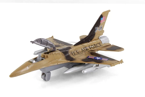 Flying Tiger U.S. Air Force F-16, Beige/Tan - Showcasts 980N - 7.5" Scale Diecast Model Toy Plane