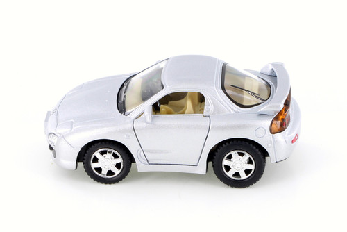 Mazda RX-7, Silver - Kinsmart 4018D - 4" Scale Diecast Model Toy Car