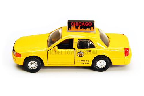 Chicago Modern Taxi Cab, Yellow - Showcasts 9989CG - 5 Inch Scale Diecast Model Replica