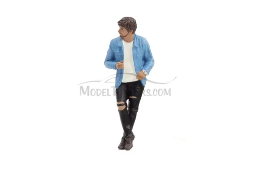 Gentlemen's Club Figure 6, Blue/Black/White, Showcasts AD-18806 - 1/18 Scale Resin Diorama Figurine