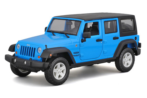 2015 Jeep Wrangler Unlimited, Blue - Maisto 38268BU - 1/24 Scale Diecast Model Toy Car