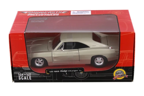 1969 Dodge Charger R/T Hardtop, Silver - Showcasts 38256SV - 1/25 Scale Diecast Model Toy Car