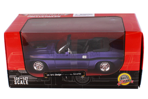 1970 Dodge Challenger R/T Convertible, Purple, Showcasts 38264PR - 1/24 Scale Diecast Model Toy Car