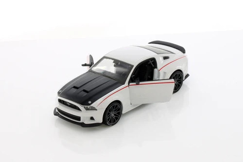 2014 Ford Mustang Street Racer Hard Top, White w/Black Hood - Showcasts 37506 - 1/24 Scale Car (1 Car, No Box)