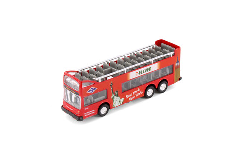 Box of 12 NYC 7-Eleven Red Sightseeing Double Decker Bus Open Top