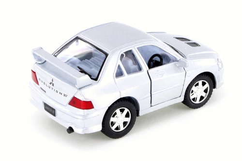 Mitsubishi Lancer Evolution VII, Silver - Kinsmart 4010/11D - 4" Scale Diecast Model Toy Car