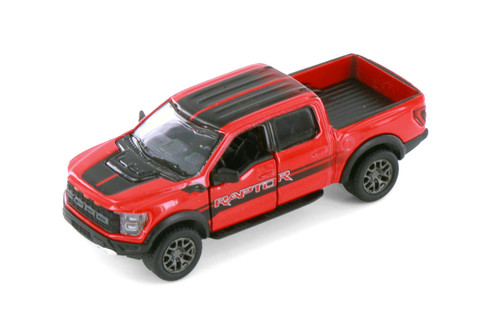 2022 Ford F-150 Raptor Pickup Truck, Red - Kinsmart 3001DF - 1/78 Scale Diecast Model Toy Car