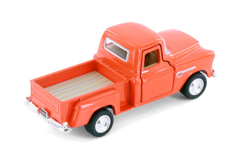 1955 Chevy Stepside Pickup Truck, Orange - Kinsmart 3002D - 1/54 Scale Diecast Model Toy Car