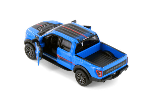 2022 Ford F-150 Raptor Pickup Truck, Blue - Kinsmart 3001DF - 1/78 Scale Diecast Model Toy Car