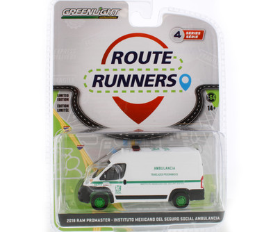 CHASE CAR Green Machine - 2018 Dodge Ram ProMaster, White - Greenlight 53040C/48 - 1/64 scale Diecast Model Toy Car