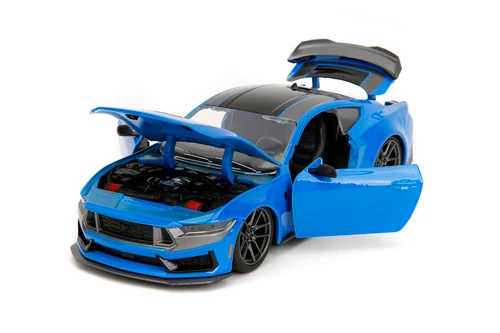 2024 Ford Mustang Dark Horse, Blue w/Black Stripes - Jada Toys 35276 - 1/24 Scale Diecast Model Toy Car
