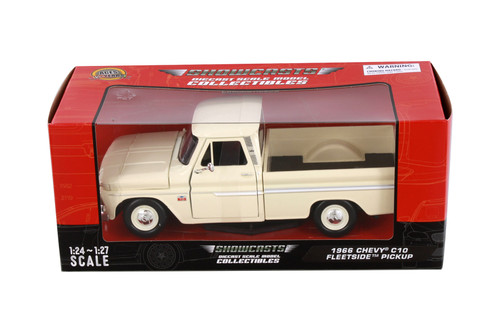 1966 Chevy C10 Fleetside Pickup, Cream - Showcasts 77355CS - 1/24 Scale Diecast Model Toy Car