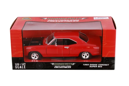 1969 Dodge Coronet Super Bee Hardtop, Red - Showcasts 77315R - 1/24 Scale Diecast Model Toy Car