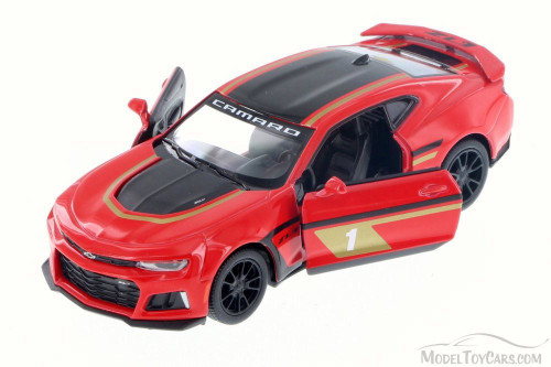 2017 Chevrolet Camaro ZL1 #1 with Decals, Red - Kinsmart 5399DF - 1/38 Scale Diecast Model Toy Car