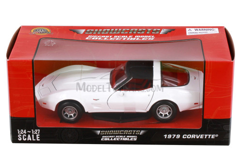 1979 Chevy Corvette Hardtop, White - Showcasts 77244WR - 1/24 Scale Diecast Model Toy Car