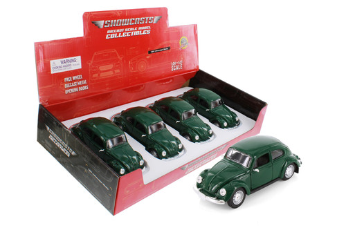 Volkswagen Beetle Hardtop Compact Car, Green - Showcasts 37926 - 1/24 Scale Diecast Model Toy Car