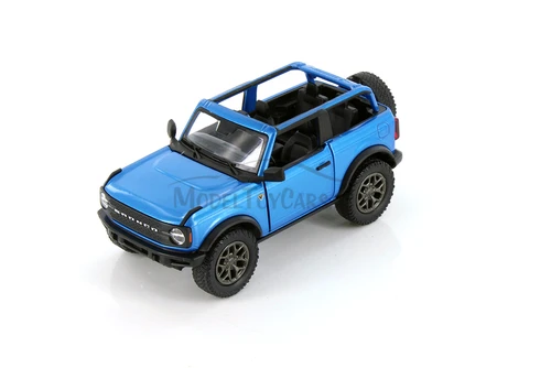 2022 Ford Bronco Open Top, Blue - Kinsmart 5438DA - 1/34 Scale Diecast Model Toy Car