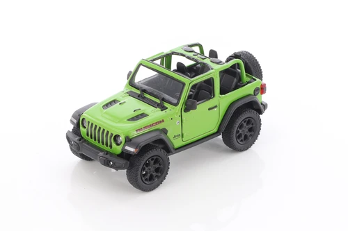 2018 Jeep Wrangler Rubicon Open Top, Green - Kinsmart 5412DA - 1/34 Scale Diecast Model Toy Car