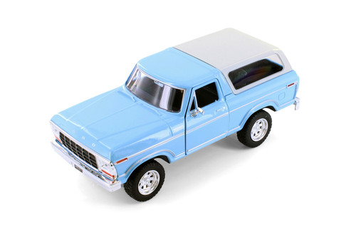 1978 Ford Bronco Hard Top SUV, Blue - Showcasts 77373/4D - 1/24 Scale Diecast Model Toy Car