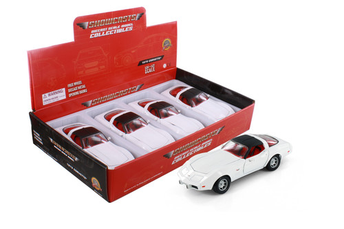 1979 Chevy Corvette Hardtop, White - Showcasts 77244AD - 1/24 Scale Diecast Model Toy Car